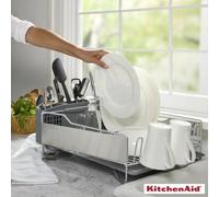 Xample Kitchenaid Dish Drying Rack With Drainboard And Flatware Caddy, Large Capacity Dish Rack, Self Draining, Non-Slip Base