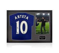 Xample Mikel Arteta Signed Framed Everton Football Shirt With Photo, Official Memorabilia, Black Mount, Fan Cave