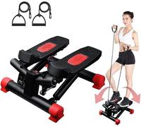 Xample Mini Stepper with Resistance Band, Stair Stepping Fitness Exercise Home Workout in Black Xample Black