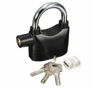 Xample MOTION SENSOR ALARM PADLOCK SHED GARAGE ALARMED HEAVY DUTY WIRELESS SIREN LOCK in Black Xample Black