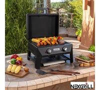 Xample Nexgrill Fortress 2 Burner 4-In-1 Gas Bbq Grill Pizza Oven, Griddle & Grill Plate With Pizza Stone, Cover & Temp Gauge