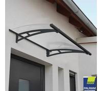 Xample Palram Canopia Aquila 1500mm Door & Patio Cover, Clear Uv-Protected Solid Panel, Galvanised Steel Support, Easy Diy Install