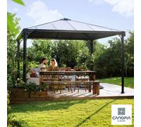 Xample Palram Canopia Palermo 3.6X3.6M Aluminium & Polycarbonate Gazebo With Heat Block Roof, Uv Protection & Built-In Gutters