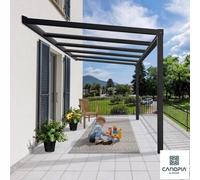 Xample Palram Canopia Stockholm Aluminium Patio Cover 11Ft 2In X 12Ft 2In, 4mm Uv Polycarbonate Roof, Rust-Resistant, Diy Assembly