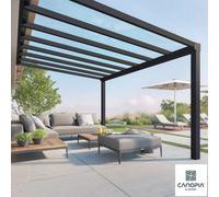 Xample Palram Canopia Stockholm Aluminium Patio Cover 11Ft 2In X 16Ft 11In, 4mm Uv Polycarbonate Roof, Rust-Resistant, Diy Assembly