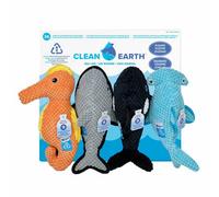 Xample Pup Clean Earth Dog Toys 4 Pack, Recycled Plastic, Marine Characters, Floating & Squeaky Eco Toys