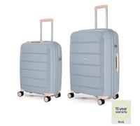 Xample Rock Tulum 2 Piece Hardside Luggage Set Grey Cabin & Medium Suitcases, Expandable, Tsa Lock, 8 Spinner Wheels