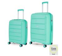 Xample Rock Tulum 2Pc Hardside Luggage Set In Turquoise Cabin & Medium Suitcases, Expandable, Tsa Lock, 8 Spinner Wheels, Turquoise Trav