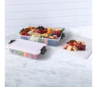 Xample Sabatier Snacklebox 2 Pack With Cutting Board Lids, Locking Handles, Bpa-Free Food Storage Containers For Travel & Home