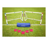 Xample Samba 6Ft X 4Ft Football Goal Set With Carry Bag And Training Bibs Heavy Duty Weatherproof Upvc Goal For Garden Practice