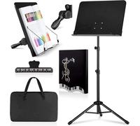 Xample Sheet Music Stand Metal Portable With Carrying Bag, Sheet Music Folder, Projector Stand, Portable Folding Podium Laptop Stand