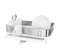 Xample Simplehuman Stainless Steel Frame Dish Rack, Rust-Proof, With Swivel Spout, Anti-Residue Coating, And Silicone Capped Wire Rack