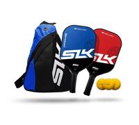 Xample Slk Prime Max Pickleball Paddle Bundle - 2 Paddles, 3 Balls & Sling Bag, Fiberflex Face, 13mm X4 Core, Indoor/outdoor Play