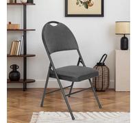 Xample Star Elite 4-Pack High Back Padded Fabric Folding Chairs - Grey/black Striped, Commercial Grade, Ergonomic, Fully Assembled