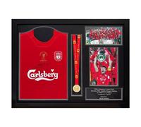 Xample Steven Gerrard Signed Framed Liverpool 2005 Champions League Final Shirt With Medal - Authentic Football Memorabilia Display