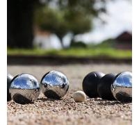 Xample Sunsport Boules Petanque Alsace Garden Game Set, 6 Metal Petanque Balls, Jack, Measuring Tape, Aluminium Carry Case, 2 Players