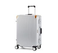 Xample Swiss Military 60Cm Medium Hardside Suitcase - Silver Travel Case With German Polycarbonate Shell, Tsa Lock & 360 Urethane Wheels