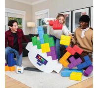 Xample Tetris Xl 6Ft Tumble Game Oversized 1.8M Tetrimino Blocks, All-Weather Giant Tower, 22 Pieces, Tumble Base & Xl Die Included