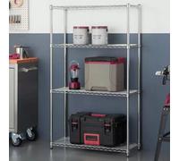 Xample Trinity Ecostorage 4-Tier Chrome Shelving Unit, Adjustable Heavy Duty Rack, 635Kg Capacity, Nsf Certified, Easy Assembly