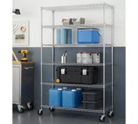 Xample Trinity Ecostorage 6-Tier Chrome Shelving Unit With Casters, Heavy Duty, Adjustable, 2721Kg Capacity, Nsf Certified