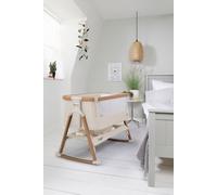 Xample Tutti Bambini Cozee Air Bedside Rocking Crib - Walnut & Ecru - Breathable Mattress, Adjustable Height, Rocking Bars, Travel Bag