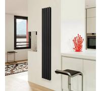 Xample Ultraheat Linear Radiator 1800 X 268 mm - Black Mild Steel, Hot Water/electric/dual Fuel, 990W Heat Output, Closed System