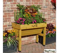 Xample Vegtrug 1M Wall Hugger Raised Planter Fsc Cedar Wood V-Shaped 170L With Biodegradable Liner, Compact Elevated Garden Or Balconies