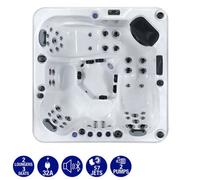 Xample Wellness Co Relax 9 5 Person Hot Tub 57 Jets Gecko Control 2Hp Pumps Bluetooth Led Lights Installed Cover Steps Set