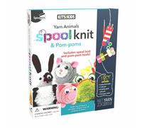 Xample Yarn Animals Craft Kit For Kids, Spool Knitting & Pom Pom Animal Making Set, Creative Diy Activity, Ages 3+
