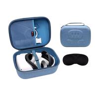 XANAD Hard Case Compatible with Oculus Meta Quest 3/Quest 2/Vision Pro Official Original/Elite Strap Version VR Headset and Touch Controller Accessories, Suitable for Travel and Home Storage(Blue)