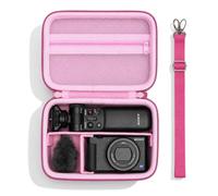 XANAD Hard Case for Sony RX100 VII VI V IV III/Sony ZV-1F/ZV-1 Camera,Pink | Travel Case for Sony ZV-1 II Vlog Camera & Vlogger Accessory Kit Tripod(GP-VPT2 BT) and Microphone,with Strap and Mesh Pocket