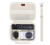 XANAD Hard Travel Case for Sony Alpha ZV-E10/ZV-E1/ZV-E10 II Vlog Digital Camera & Vlogger Accessory Kit Tripod(GP-VPT2 BT) and Microphone,with Strap and Mesh Pocket for USB Battery Charger,Cream
