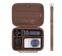 XANAD Hard Travel Case for Sony Alpha ZV-E10/ZV-E1/ZV-E10 II Vlog Digital Camera & Vlogger Accessory Kit Tripod(GP-VPT2 BT) and Microphone,with Strap and Mesh Pocket for USB Battery Charger,Brown