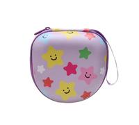 XANAD Kids Headphones Case Compatible with iClever HS19 / BTH12 / Candy Bila/MIDOLA MD-B01 / noot Products/EarFun/IMYB Foldable Kid Headphone(Purple Star)-Inter:6.2"x6.0"x2.6"