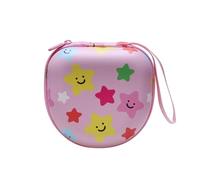 XANAD Kids Headphones Case Compatible with iClever HS19 / BTH12 / Candy Bila/MIDOLA MD-B01 / noot Products/EarFun/IMYB Foldable Kid Headphone(Pink Star)-Inter:6.2"x6.0"x2.6"