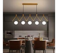 XANAYXWJ 120cm 60W Led Hanging Lights - Nordic Minimalist Creative Magic Bean Iron Chandelier, G9, Black Perfect for Restaurants Long Strip