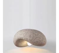 XANAYXWJ 15.7in Oversized Pendant Light Fixtures, Japanese Wabi-Sabi Cloud Shape Polystyrene Hanging Lamp, Adjustable Cord Chandelier for Kitchen Island Dining Living Room Farmhouse E27/E26