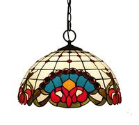 XANAYXWJ 16 Inch Style Baroque Pull Chain Pendant Lamp Creative Crystal Beads Rose Flowers Art Shade Hanging Lamp for Dining Room Bedroom Porch Hallway,F