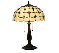 XANAYXWJ 16 Inch Style Table Lamp LED Stained Glass Shade Reading Desk Lamps，E27-2 Lights，Living Room Bedroom Bar Cafe Decoration Bedside Lamps，MAX60W (: 10)