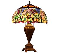 XANAYXWJ 18 Inch Style Table Lamp, LED Stained Glass Shade Desk Lamps, Nordic Decoration Bedside Table Lights For Living Room, Bedroom, Bar, Cafe,E27, MAX 40W（No Light Source）