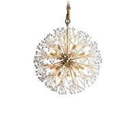 XANAYXWJ 18 Lights Dandelion Crystal During Light Round Firework Decor Sputnik Chandelier Delicate Metal Hanging for Kitchen Sink Bar- 50cm