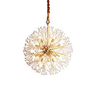XANAYXWJ 18 Lights Dandelion Crystal During Light Round Firework Decor Sputnik Chandelier Delicate Metal Hanging For Kitchen Sink Bar- 60cm