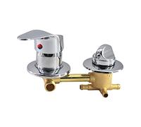XANAYXWJ 2/3/4/5 Way Intubation Shower Mixer Valve Adjustable Brass Bathroom Diverter Valve Manual Control Hot and Cold Faucet (3 Way 10 cm)