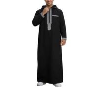 XANAYXWJ 2026 Elegant Slim Cut Long Sleeve Muslim Hoodie with Embroidered Zip Robe for