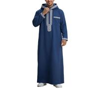 XANAYXWJ 2026 Elegant Slim Cut Long Sleeve Muslim Hoodie with Embroidered Zip Robe for