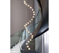 XANAYXWJ 25 Lights Oversized Duplex Staircase Long Chandelier Minimalist Creative Ceiling Lamp Hotel Villa Stairwell Restaurant Large Pendant For Living Room, In The Villa(Size:spiral)
