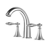 XANAYXWJ 3 Hole Basin faucets, Bathroom Basin Mixer Faucet Chrome Brass Cold and Hot Water Split Bathroom Basin faucets-A(B)