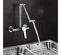 XANAYXWJ 360° Rotatable Wall-Mounted Copper Chrome Faucet for Bathtub & Kitchen - Multifunctional Foldable Tap with Hot & Cold Water Control