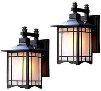 XANAYXWJ Aluminum Alloy Outdoor Wall Lamp E27 Decorative Glass Wall Washer Lamp Energy Saving Reading Lamp (2 Pack)