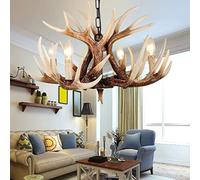 XANAYXWJ Antler Chandelier 4 Light Vintage Style Resin Chandelier, for Dining Room Kitchen,